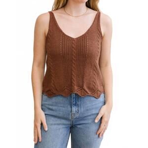 NEW HEYSON bradley sweater tank top in brown